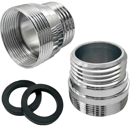 2Pcs Faucet Aerator Adapter,M24-1mm Male Thread M22-1mm Internal Thread to 1/2Inch Male Thread Faucet Adapter Brass Pipe Fitting Reducer Adapter(Plating Color)