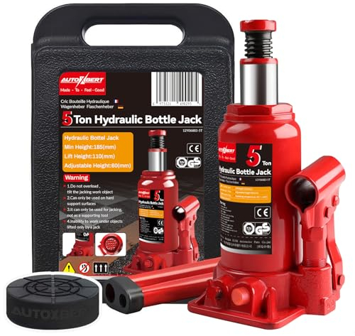 5 Ton Hydraulic Bottle Jack with Jack Pad for Car Pickup Truck RV Auto Repair Carring Storage Box Case