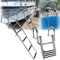 Aisny 4 Step Stainless Steel Boat Ladder, Telescopic Foldable Swimming Pool Dock Ladder, Wide Pedal & Handles, 116cm Length