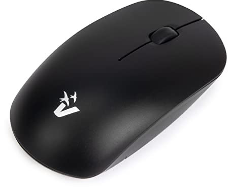 VulTech MW-09N Mouse Wireless Ricaricabile, Silenzioso con Click Ultra Silenzioso, 1600 DPI, 3 Pulsanti, USB 2.4GHz, Type-C, Ricevitore Nano, Compatibile con PC, Laptop e Mac