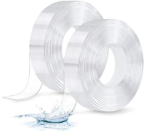 6M Double Sided Tape Heavy Duty, Reusable Clear Nano Tape, Traceless Transparent Double Sided Adhesive Tape, Multipurpose Tape for Wall, Kitchen, Carpet, Photos Fixed