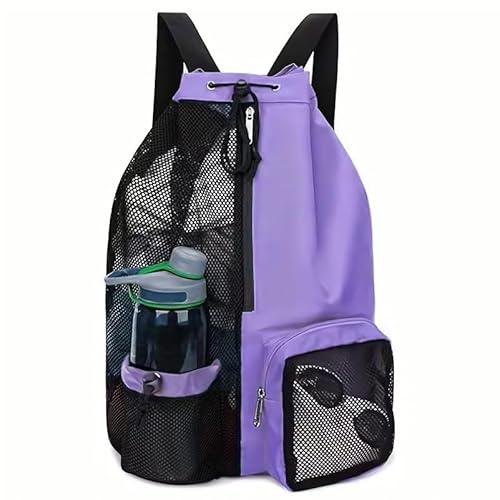 JSNOM Zaino Mare Sacca Sportiva: Zaino Casual con Coulisse Impermeabile per Spiaggia Viaggio Yoga Escursionismo Nuoto Allenamento Scuola per Uomo Donna (Nero) (Viola)