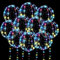 Globos LED 10 Piezas Globos con Luces Globos Transparentes Bombona Helio Globos Cumpleaños Globos con Luz LED Globos Luminosos Neon Globos Burbujas Transparentes Fiesta