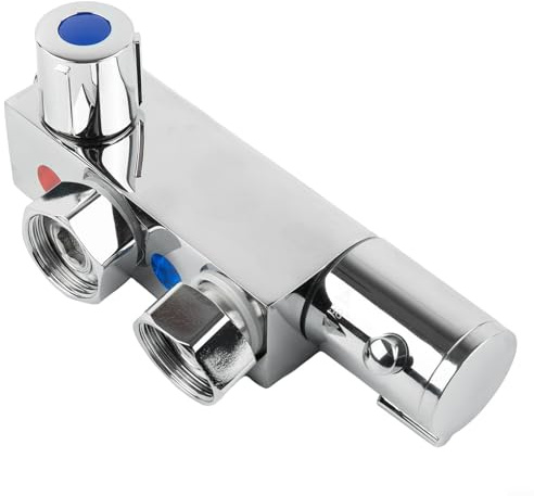 Thermostat-Duscharmatur, Mini-Thermostat-Bar-Mischbatterie, Duschventil, 1,27 cm oberer Auslass, statischer Wohnwagen, vertikale Duscharmatur, für Wohnwagen oder Boot