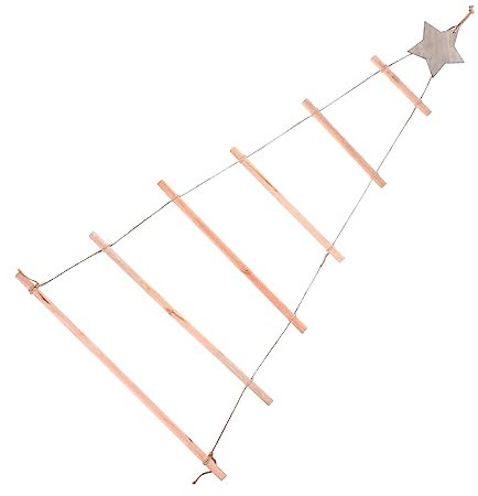 CAXUSD Holzleiter Weihnachtsbaum Hängeleiter Aus Holz Zweighalter Wanddeko Adventskalender Dekoration