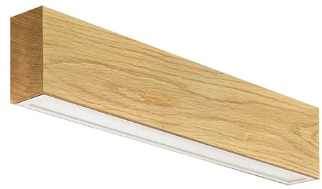 LED Wood Spiegelleuchte Bad aus Eichenholz 60 cm - Handgefertigte Wandleuchte Innen Holz - Wandlampe Badezimmer, Schlafzimmer und Flur - Spiegel Lampe Wand 24 W 1600 Lm Warmweiß Licht 3000 K