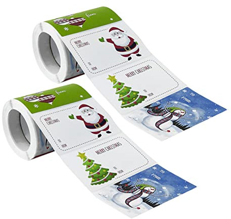 HAPINARY 2rollen Selbstklebende Weihnachtsaufkleber Mit Cartoon-motiven Für Geschenkverpackungen Spaßige Etiketten Für Feiertagsfeiern Und Geschenkideen