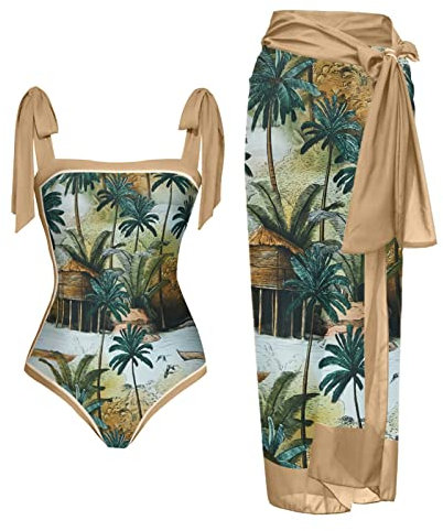 Generisch Tankinis für Damen, Shaping Badeanzug Damen Einteilige Push Up Strandmode Swimsuit Große Größe Sport Schwimmanzug Bademode Sexy Bauchweg High Waist V Ausschnitt Beachwear Tankini