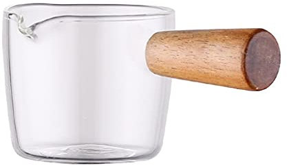 Bricco Latte Brocca di latte di vetro piccola tazza di latte tazza di latte brocca di latte tazza tazza di immersione piattino stagionato piccolo piattino trasparente barca sugo Salsiera(X-Small)