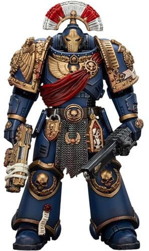 JOYTOY Warhammer 40k Space Marine 2, Ultramarines Relic Secundus Armatura con fucile a bulloni Artificer, spada a catena e pistola a bulloni 1/18 Figura d'Azione da Collezione e da Esposizione