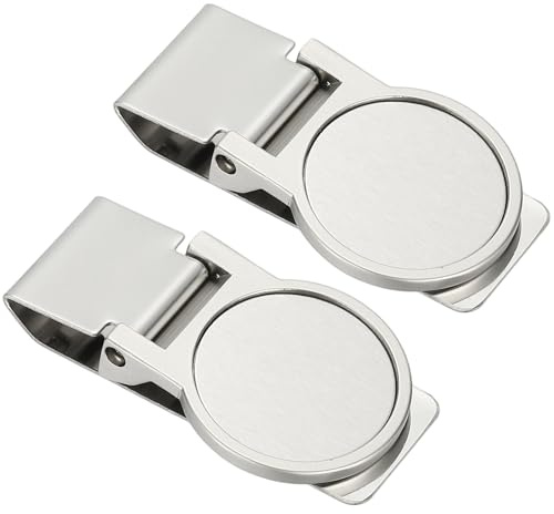 PATIKIL 2 Piezas De Clip para Dinero De Acero Inoxidable Clip De Billetera Delgado para Hombres Portadinero Redondo Cepillado Billetera para Tarjeta De Crédito Tarjeta De Negocios