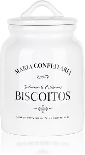 Tarro De Cerámica Con Galletas De Manzana Y Canela – 150 G De Galletas Crujientes En Tarro Decorativo Reutilizable – Sabor Tradicional