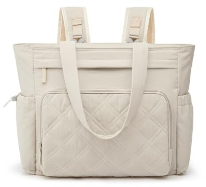 G4Free 3-i-1 blöja skötväska barnvagn tygryggsäck, Taslan nylon baby blöja sjukhusväska för mamma med barnvagnsremmar och isolerade fickor, BEIgE, L, Bärkasse, ryggsäck, verktyg