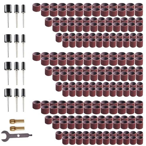 239pcs Rotary Tool Sanding Drums,Sanding Bits Sander Sandpaper for Drill Accessories 320grit,400grit,600grit