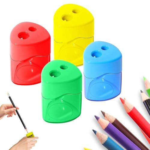 Anspitzer mit Behälter, Spitzer mit Dose, Dosenspitzer Dicke und Dünne Stifte 4 Farben (#A-4pcs)