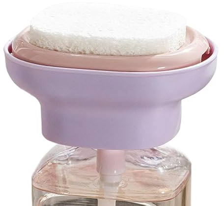 Krmoau Distributeur de liquide vaisselle, distributeur de savon de cuisine, avec porte-éponge et compartiment à drainage rapide, solution de rinçage pratique pour dortoir, appartement et avec chiffon