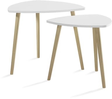 ViccoSoffbordTwino,Vit/Sonoma,60x50 cm Uppsättning av 2