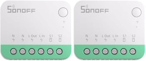SONOFF Matter smart switch, Wifi Mini DIY module, fonctionne avec Alexa et Google Home, nécessite un fil neutre (Lot de 2)