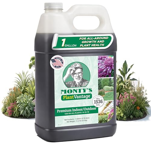 PlantVantage Premium Indoor and Outdoor Plant Food – NPK Fertilizer (4-15-12) with Zinc & Iron, Liquid Fertilizer for Vegetables, House Plant, & Trees - Indoor and Outdoor Plant Fertilizer – 1 Gal