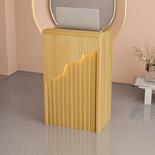 Receptionsskrivbord – litet datorskrivbord kassaräknare, modernt träreceptionsbord för kontor och klinik,