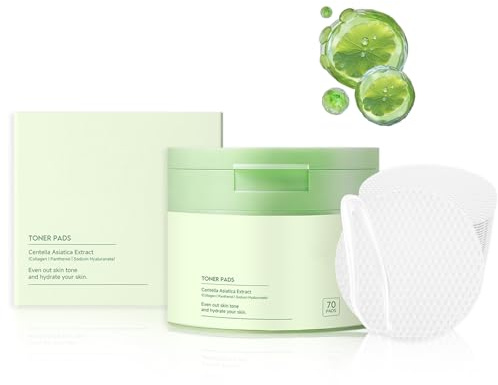 Toner pads, 70 Discos de algodón hidratantes, Para uso facial, Iluminadores, Suaves y duraderos, Reducen eficazmente el enrojecimiento y las impurezas de la piel.