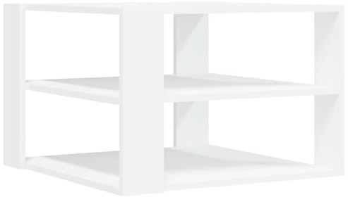CIOURSTO Mesa de Centro - 58x58x40 cm - Madera Contrachapada, Mesa de sofá con Tablero Generoso para Sala de Estar (Blanca)
