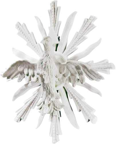 Design Toscano Heiliger Geist Friedenstaube, Wandfigur aus Marmor-Kunstharz