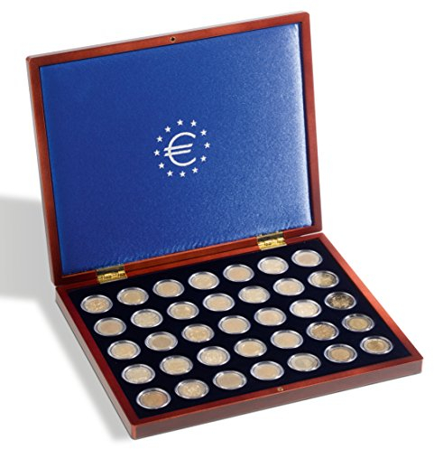 Leuchtturm 323638 Münzkassette Volterra UNO - 35 runde Fächer für 2 Euro Gendenk- und Sammler-Münzen in Münzkapseln Caps