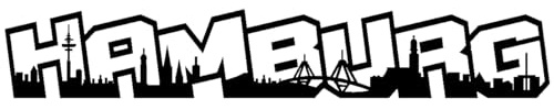 Samunshi® Aufkleber Hamburg Graffiti Schriftzug Skyline 15 x 2,5cm schwarz