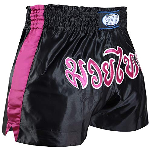 BAY Remy Thaiboxhose Schwarz Pink Grösse S