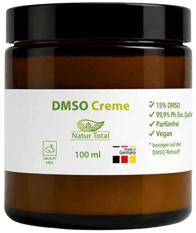 DMSO Creme 15% | 100 ml | 99,9% Dimethylsulfoxid Ph. Eur. | Caelo Basiscreme aus Deutschland | parfümfrei & vegan | Natur Total