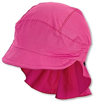Sterntaler Schirmmütze Nacken Basic - Mädchen Baby- und Kinder Mütze mit Nackenschutz - UV-Schutz 50+ Hut aus Popeline (Bio) - leichte Sommer Kopfbedeckung mit Gummiband - magenta, Größe 51