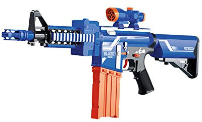 KIDS TOY BLAZE STORM M4 ASSAULT RIFLE ELECTRONIC PLASTIC FOAM DART PLAY TOY GUN