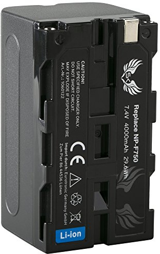 SK Akku Ersatz für Sony NP-F750 |- 4000mAh -| Akku NP-F550 NP-F730 NP-F960 NP-F970 NP-F980 NP-F990 // Blitzgeräte Videoleuchten Fieldmonitore