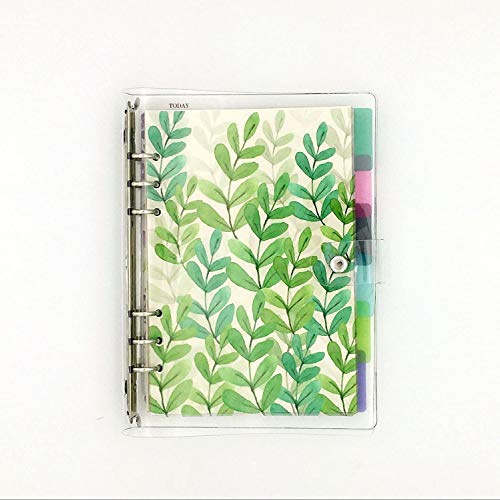 Quaderno A5 con copertina in plastica trasparente e 6 raccoglitori ad anelli