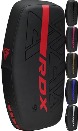 RDX Thai Pads Curved Kickboxing Muay Thai with Solid Handle Grip, Maya Hide Leather KARA Strike Shield for Knees Elbows Kicks Punches, Coaching Training Boxing MMA Martial Arts Taekwondo Combat Sports
