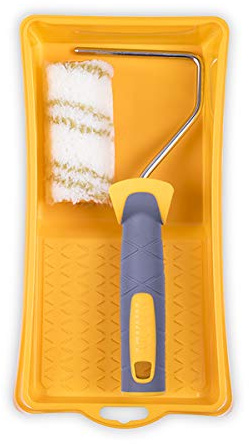 Hardy Working Tools 3 Tlg. Farbroller 10 cm Maxprofi mit Farbwanne 30 x 29 cm, Farbwalze 30 mm für Acrylfarben mit Tank, Malerrolle 12 mm und Malerwanne 29 x 30 cm, Malerwalze aus Polyamid