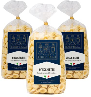 Terre Dei Trulli Orecchiette - 3 Confezioni Da 500g | Pasta Artigianale Tradizionale 100% Italiana | Pasta Di Semola Di Grano Duro | Made In Italy
