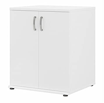 Bush Business Furniture Universal Laundry Room Storage Cabinet with Doors and Shelves in White