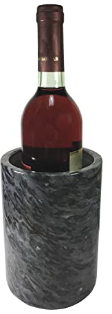 Marble Wine Cooler，Suitable for Wine Barrels or Champagne Cooler 750 ml Bottles, Ideal Gift for Wine Enthusiasts（black）