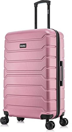 InUSA TREND Luggage with Spinner Wheels | Durable Lightweight Hardside Suitcase, Travel bag with Handle and Trolley, 28-Inch Large Checked luggage | Rose Gold