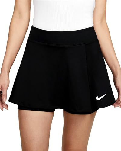 Nike Damen Df Vctry Flouncy Tennis-Rock, Black/White, M EU