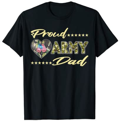 Herren Erkennungsmarke, Motiv: Stolzer Armee, Vater, US-Flagge, Militär, Geschenk für Vater, Familie T-Shirt