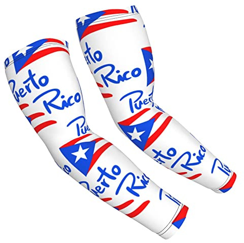 Protection Ice Cooling Arm Sleeves Compression Quick Dry Arm Shield Moisture Wicking Handcover for Boys Girls Youth & Adult, American Puerto Rico Flag Art Arm Sleeves