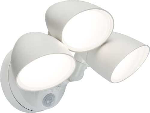 Knightsbridge 110-230V IP65 Triple Head White 30W Security Floodlight with PIR, Sensor, CCT and Manual Override
