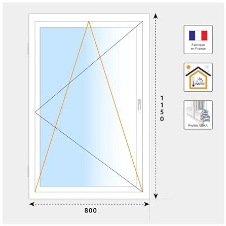 VOLET-MOUSTIQUAIRE Fenêtre PVC 1 vantail H 115 cm x L 80 cm
