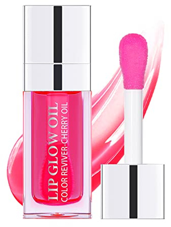 Sokgo Hydrating Lip Glow Oil, Plumping Lip Gloss, Moisturizing Lip Oil Gloss, Transparent Moisturizing Lip Balm, Natural Lip Plumper (Cherry)