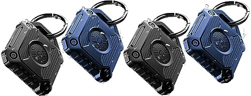 4-pack Airtag nyckelring – ONEONTA Airtag fodral – IP68 vattentät Apple Airtag nyckelring för Airtag – hårt TPU-fodral, 360° fullt skydd, 2-pack svart + 2-pack blå