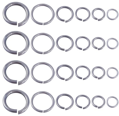 SUNNYCLUE 1 Box 120Pcs Open Jump Rings 304 Stainless Steel Jump Rings 10-20mm Large O Split Connector for Jewellery Making Accessories DIY Earrings Bracelet Necklace Keychains