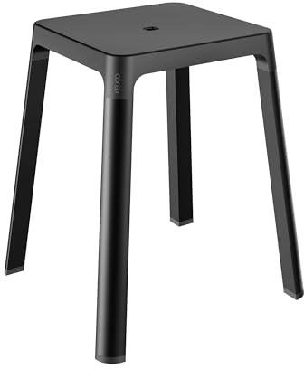 Keuco Bad-Hocker in schwarz matt, Design by Studio F.A. Porsche, Dusch-Sitz, Anti-Rutsch-Füße für die Dusche, Belastbarkeit bis 150 kg, AXESS